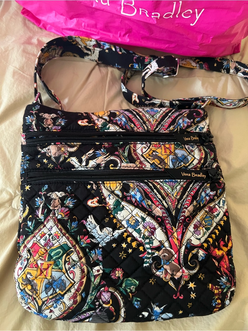 Vera Bradley Harry Potter Triple Zip Quilted Crossbody Bag